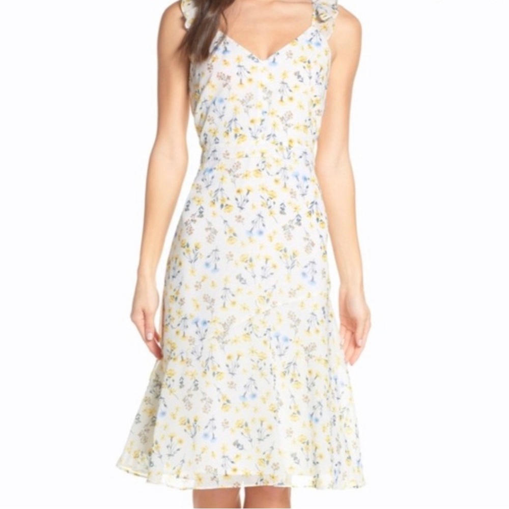 Sam Edelman White Floral Midi Dress